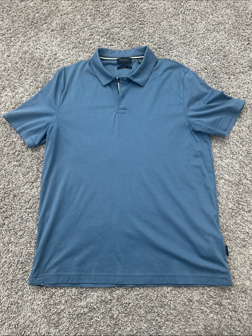 Ted Baker Slate Blue Short Sleeve Polo